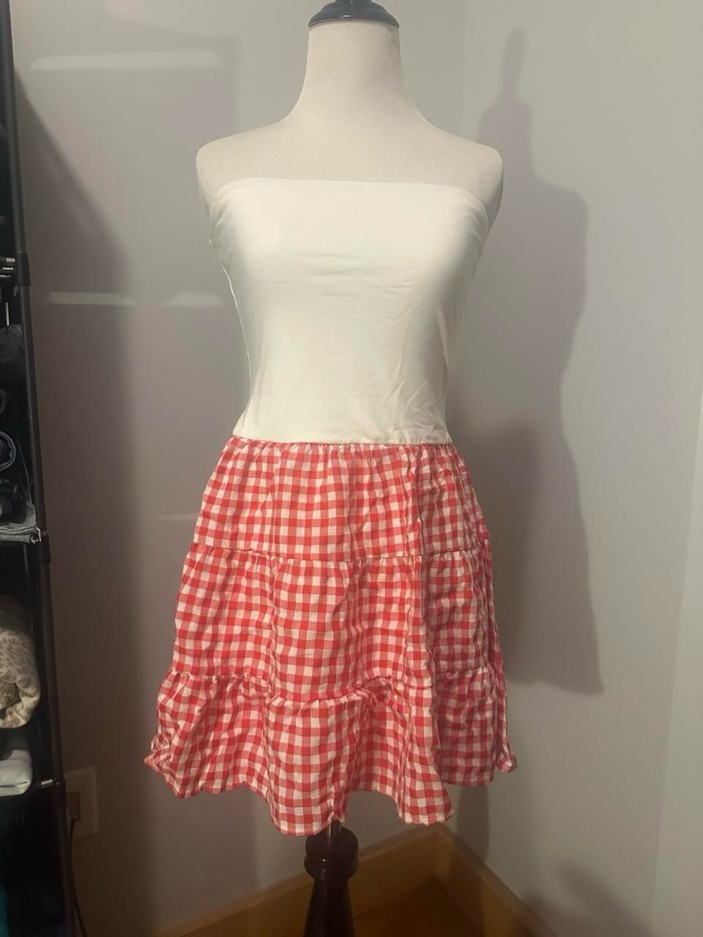 Womens Red Gingham Dress